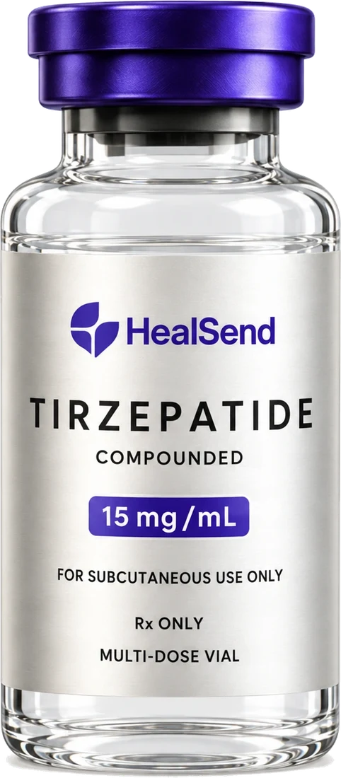 Compounded Tirzepatide 15 mg/mL vial