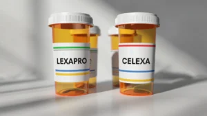 Lexapro 10mg escitalopram tablets in blister packaging