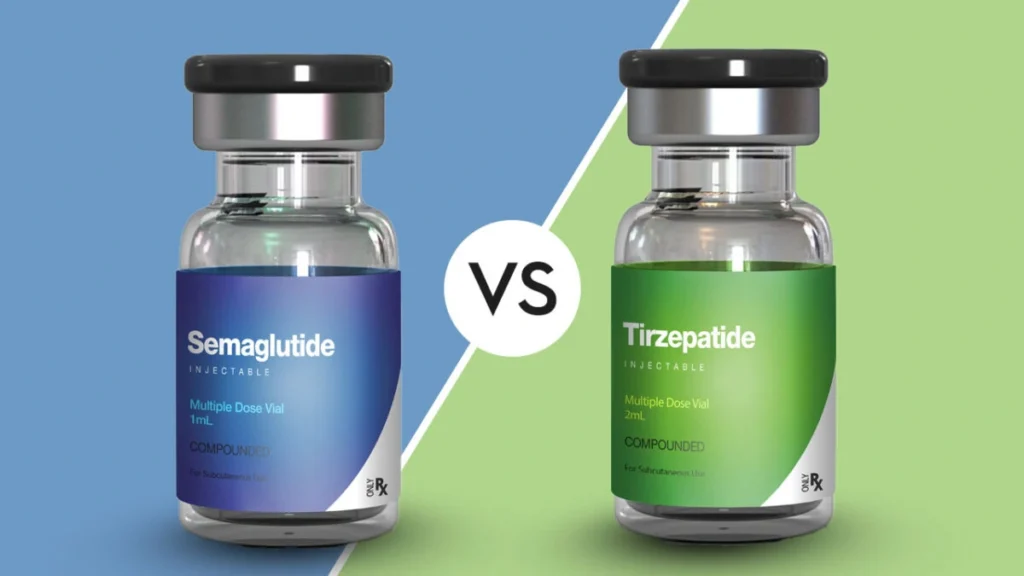 Semaglutide and tirzepatide injection pens used for diabetes and weight loss treatment