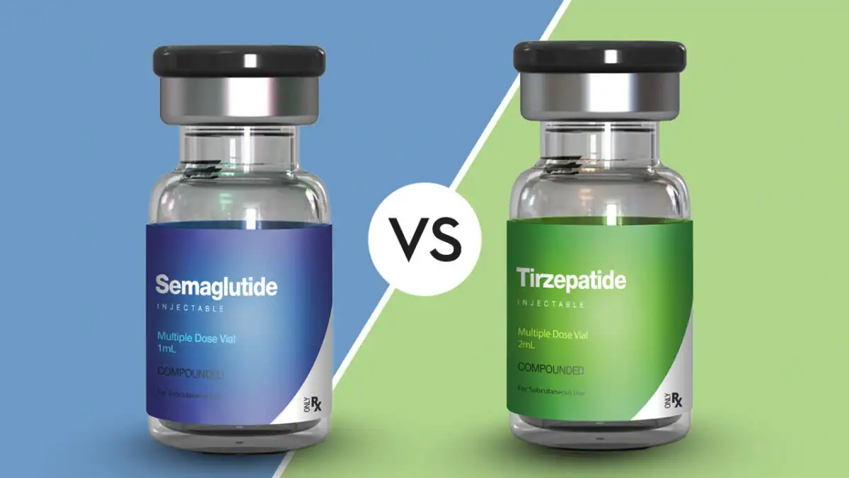 Semaglutide and tirzepatide injection pens used for diabetes and weight loss treatment