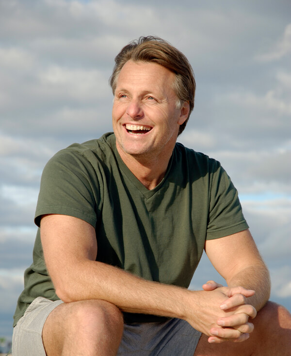 A happy man smiling